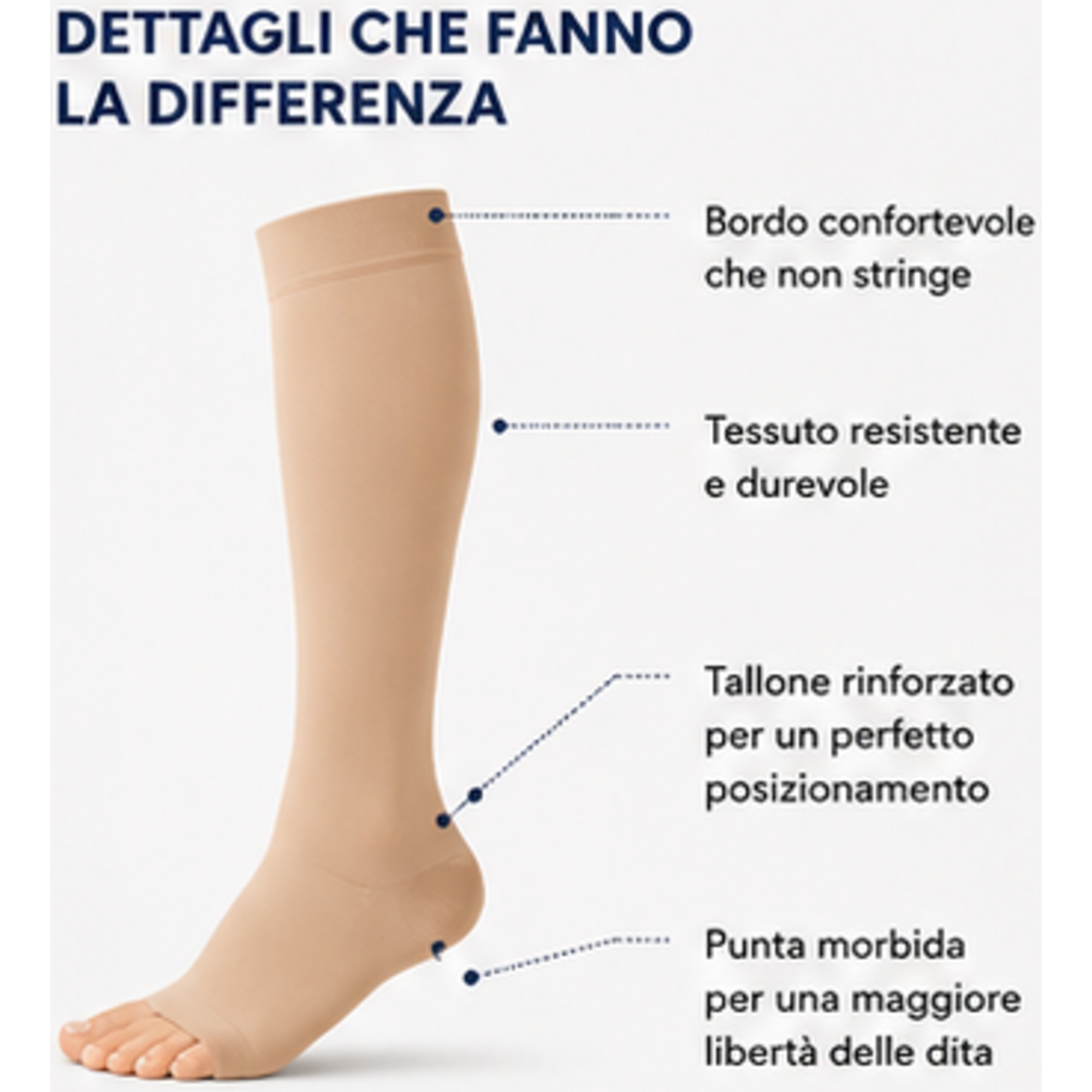 Gambaletto K1 elastico a punta aperta a compressione graduata - AD 2001 Juzo Soft - immagine 3