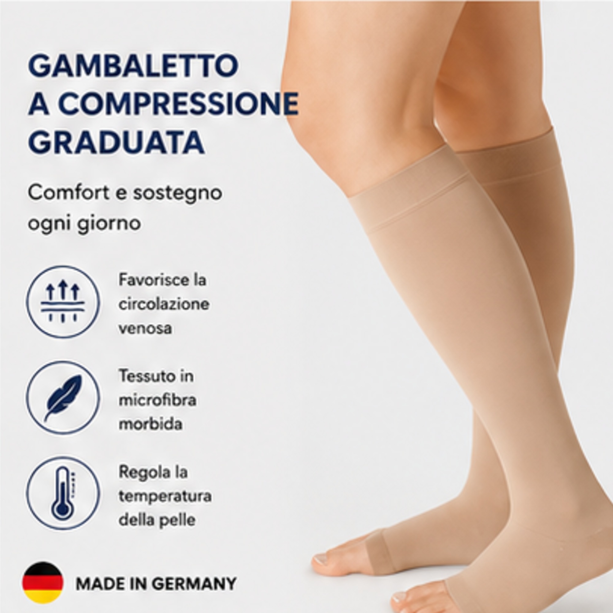 Gambaletto K1 elastico a punta aperta a compressione graduata - AD 2001 Juzo Soft - immagine 4