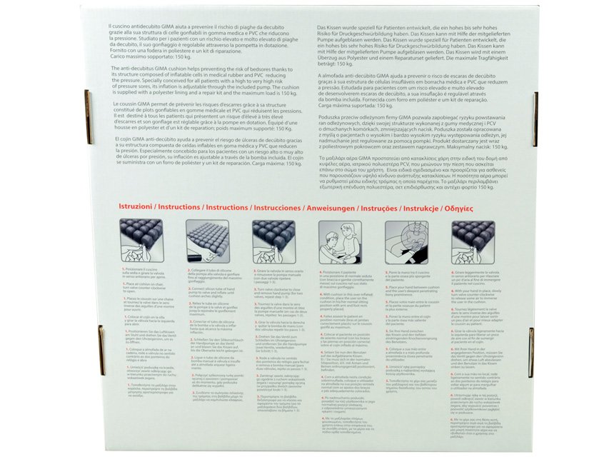 Cuscino antidecubito ad aria 45x45x6 cm con fodera - immagine 4