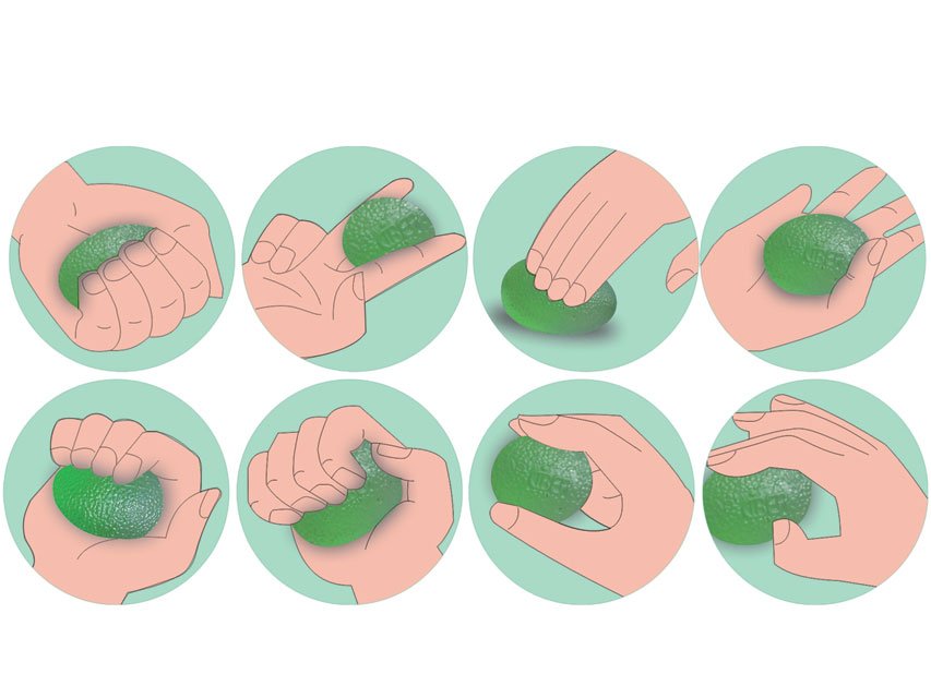 Uovo antistress in silicone per riabilitazione mano - resistente blu - immagine 2