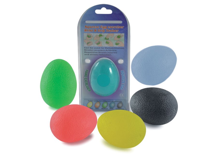 Uovo antistress in silicone per riabilitazione mano - resistente blu - immagine 3