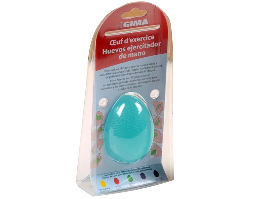 Uovo antistress in silicone per riabilitazione mano - resistente blu - immagine 4