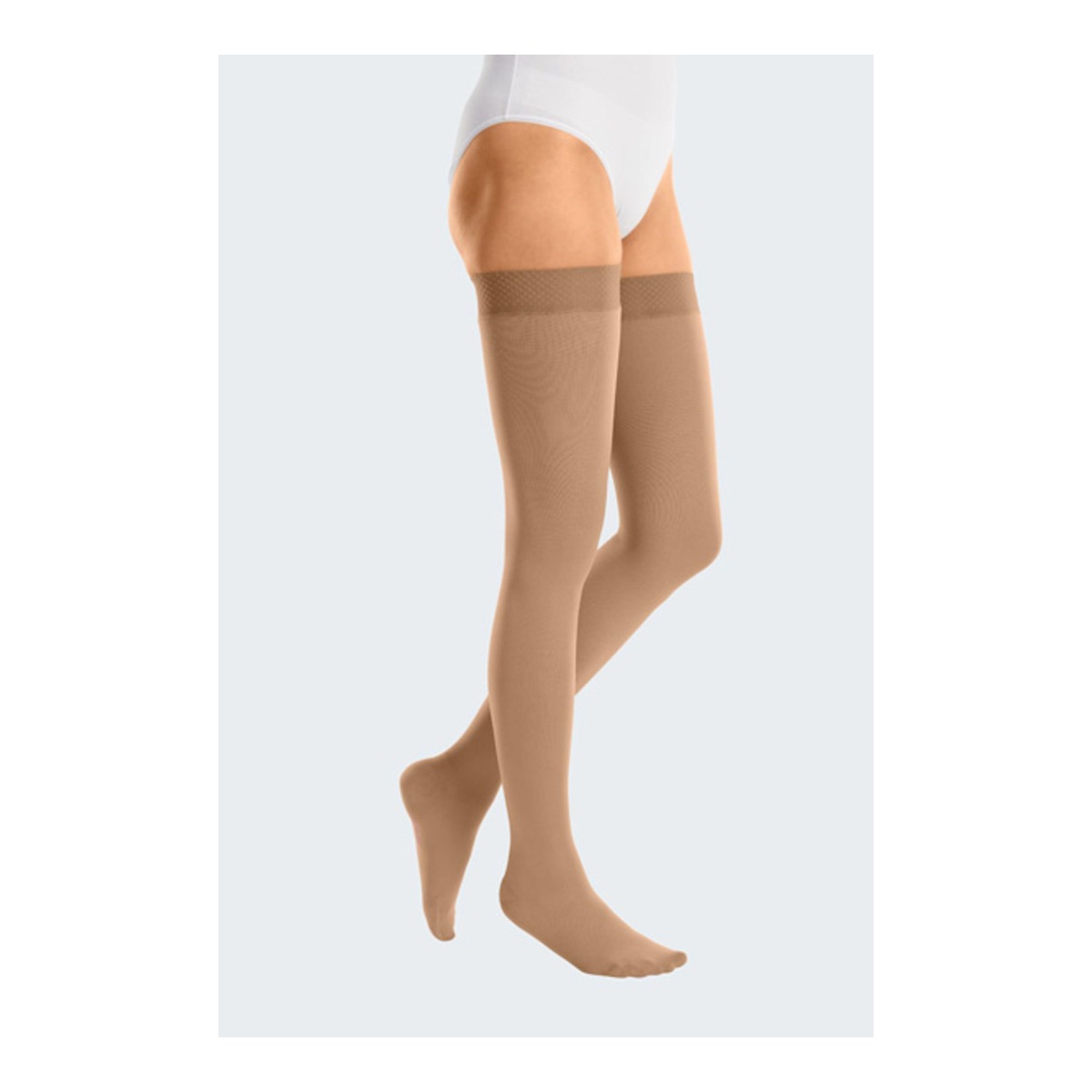Calza coscia autoreggente a compressione graduata classe 1 (18-21 mmHg) per vene varicose e gambe pesanti - mediven cotton Medi