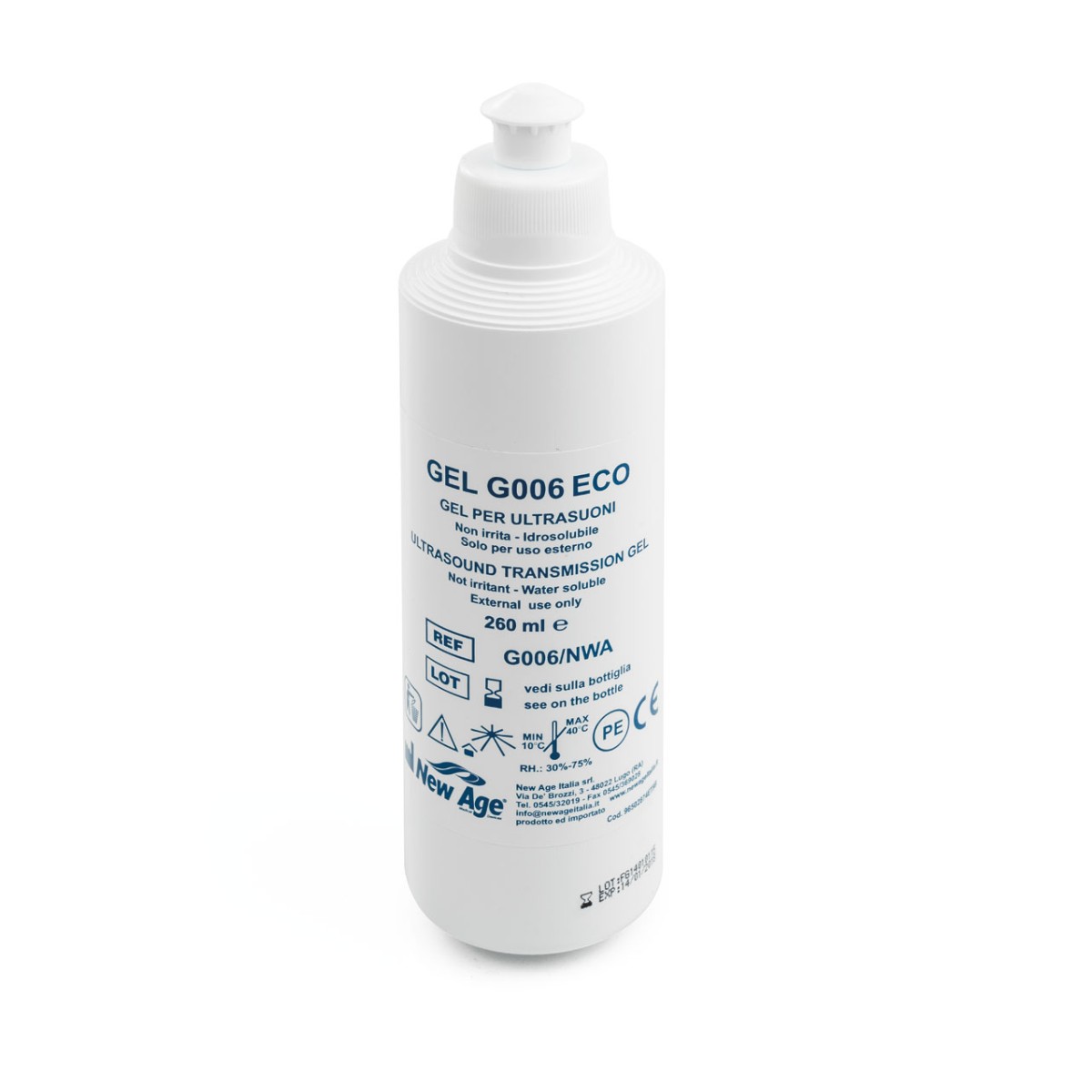 Gel conduttivo 250 g per elettroterapia e ultrasuonoterapia - New Age
