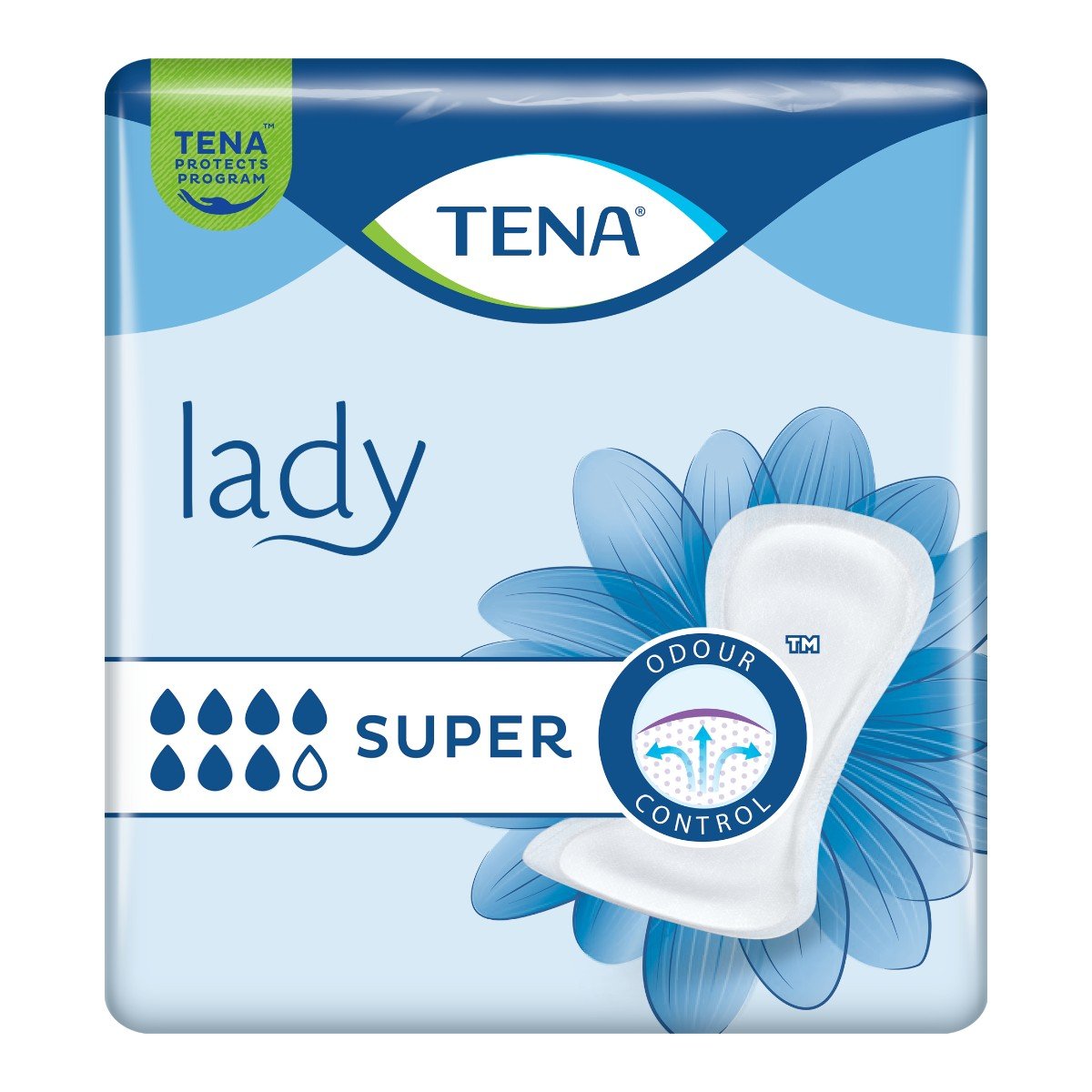 TENA Lady Super 43x20 cm - 15 pezzi - Assorbenti per incontinenza femminile