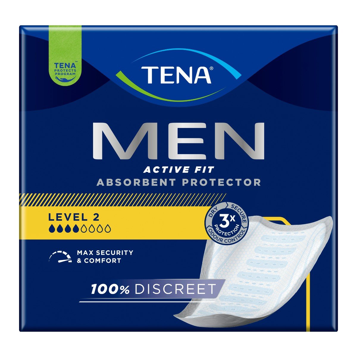 TENA Men Protezioni Livello 2 27x25 cm - 10 pezzi - Protezioni assorbenti uomo