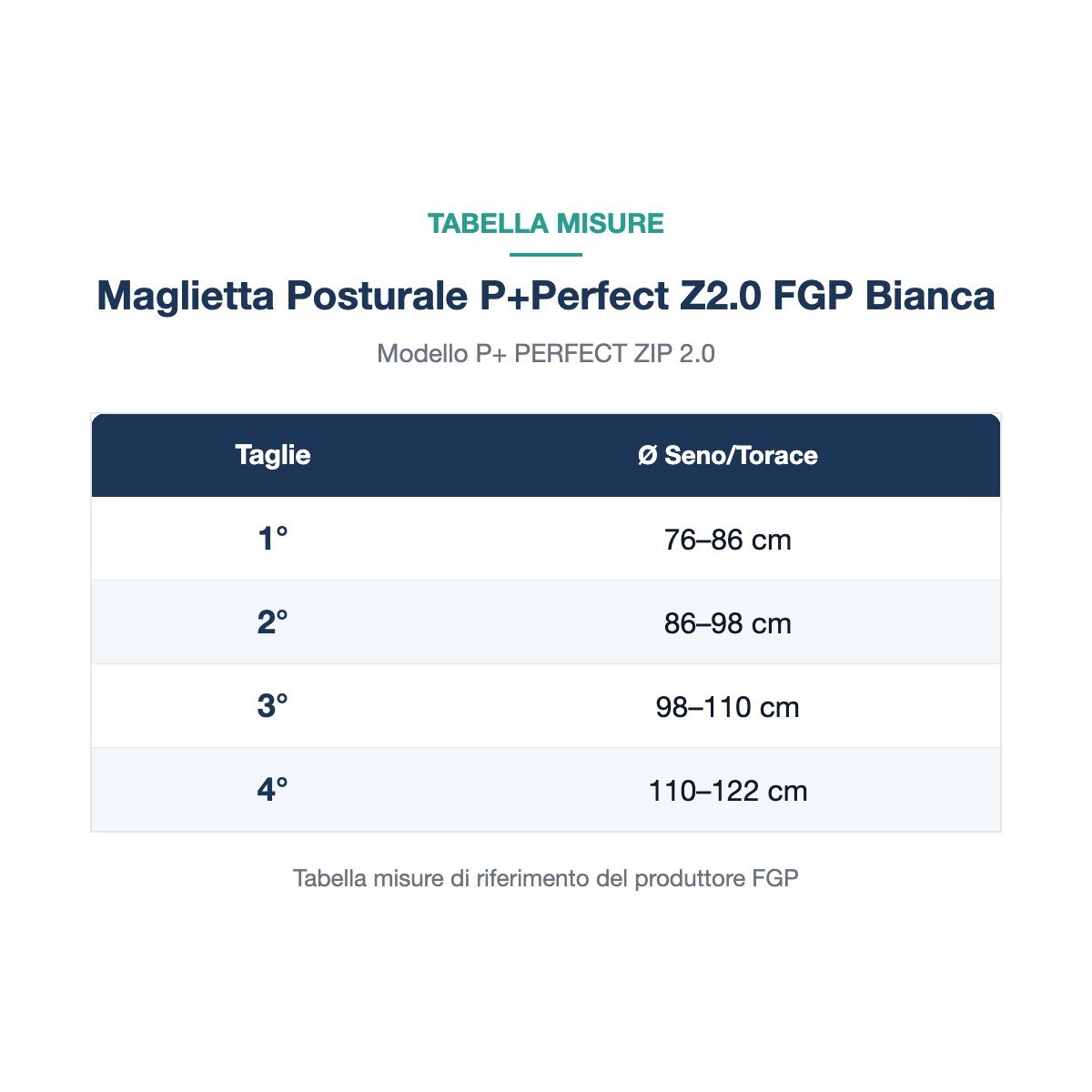 Maglietta Posturale P+Perfect Z2.0 FGP Bianca - immagine 2