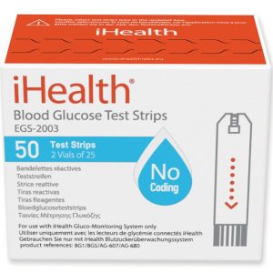 Strisce glicemia iHealth per glucometri Align BG1 e BG5, confezione da 50
