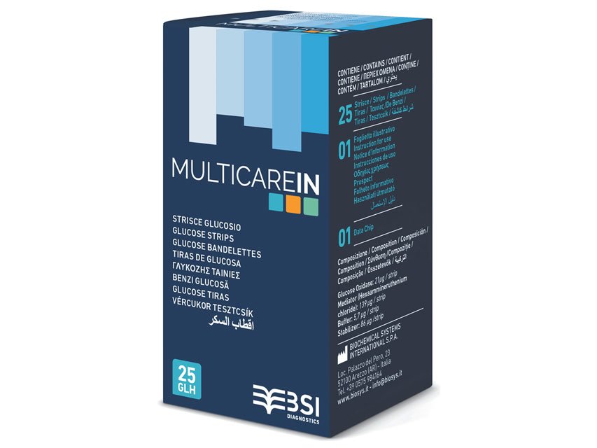Strisce glicemia per misuratore 3 in 1 glicemia, colesterolo e trigliceridi, confezione da 25