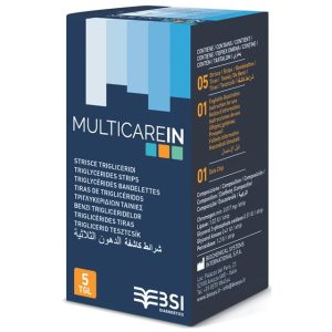 Strisce trigliceridi per misuratore 3 in 1 glicemia, colesterolo e trigliceridi, confezione da 5
